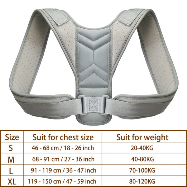 Posture Corrector-Back Brace Fully Adjustable Straightener for Mid, Upper Spine Support- Neck, Shoulder, Clavicle and Back Pain Relief-Breathable